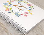 Personalized Baby Journal - Hardcover First Year Album Customized with Baby’s Name & Initial - Prompted Baby Memory Book (Wildflower Wreath Initial) - Image 2