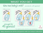 Party Hearty Baby Shower Scratch-Off Game, Fun Emoji Cards - Blue Bottle (Pack of 3) - Image 3