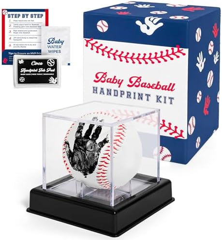 Circa Print Baby Baseball Handprint Ornament Kit, Ink Pad for Hand and Footprints - Unique Keepsake for Dads, Shower Present for Moms, Newborn Gift by CircaPrint