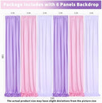 Mermaid Backdrop Curtain 15ftx10ft - White Pink Lavender Satin Drapes - Image 4