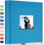 Artfeel Photo Album Self Adhesive Scrapbook Album for 3x5 4x6 5x7 8x10 Pictures,60 Pages Linen Cover with Display Window DIY Photo Book,Ideal Gifts for Family Travel Wedding Baby by Artfeel