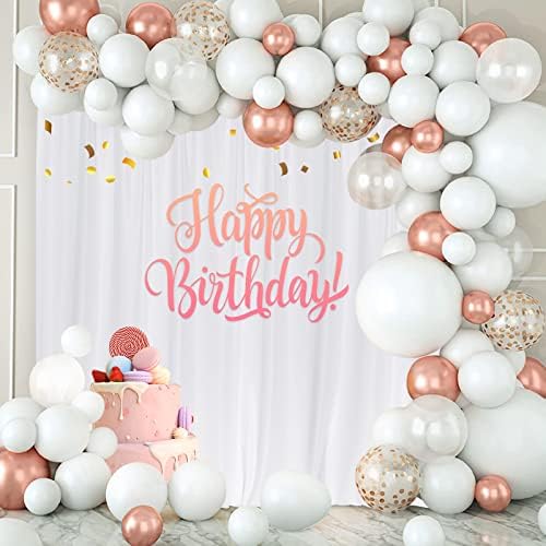 White Backdrop Curtain for Wedding Decor Holiday Party, 5ft x 8ft, 2 Panels - Image 3