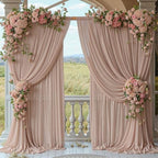 20ft x 10ft Taupe Backdrop Curtain Drapes, Wrinkle-Free Sheer Chiffon Fabric Photo Backdrop Panels for Wedding Arch Party Ceremony Stage Photo Backgrounds - Image 2