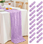 18 Pack Lilac Purple Cheesecloth Table Runner 21.5x120 Inch,Semi Sheer Boho Gauze Cheese Cloth Fabric Table Runners 10 FT Long for Wedding Party Baby Shower Birthday Home Decor by Unknown
