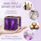 Yeaqee 100 Pcs Mini Metallic Paper Gift Bags with Handle, Purple, Gold - Image 3