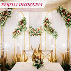 Metal Arch Stand and Cover Set,1 Fushia Spandex Fitted Backdrop with 1 Gold Wedding Arched Stand Frame for Parties Birthday Baby Shower Bridal Banquet Decoration (6.6FT) - Image 7