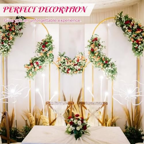 Metal Arch Stand and Cover Set,1 Fushia Spandex Fitted Backdrop with 1 Gold Wedding Arched Stand Frame for Parties Birthday Baby Shower Bridal Banquet Decoration (6.6FT) - Image 7