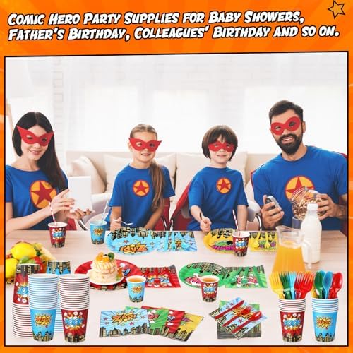 450 Pcs Tableware Set, Serve 50, Colorful, Hero Theme - Image 4