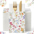 Potchen 100 Pcs Linen Feel Napkins Disposable, Watercolor Wildflower by Potchen
