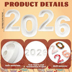 SiliFine 4 Pcs 2026 Number Letter Charcuterie Board Class of 2026 Graduation Ceramics Fillable Letters Box Small White Reusable Alphabet Food Serving Tray Platter for Candy Graduation Gift Party Decor - Image 2