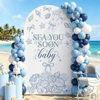 Serencatcher 7.2ft Seashell Sea You Soon Baby Shower Arch Backdrop Cover - Image 5