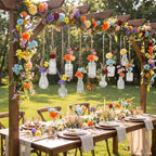36 Pcs Artificial Flowers Table Centerpiece, Fresh Charm, Clear - Image 3