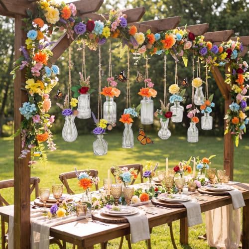 36 Pcs Artificial Flowers Table Centerpiece, Fresh Charm, Clear - Image 3