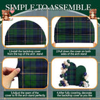 Chumia 2 Pcs Tartan Arch Backdrop Cover with 90 Pcs Balloon Green and Blue - Image 3