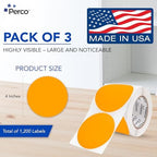 Perco Neon Orange Perforated Round Circle Dot Sticker 4-Inch Labels — 3 Rolls, 1,200 Stickers - Sale, Clearance & Limited-Time Offer Signage, High Visibility - Made in USA - Image 2