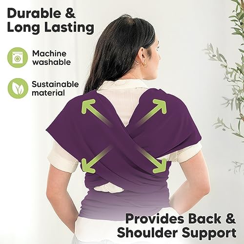 KeaBabies Baby Wrap Carrier, All in 1 Original Baby Carrier (Royal Purple) - Image 5
