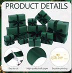 Matte Green Christmas Kraft Wrapping Paper 45 ft Velvet Ribbon 12 Gift Tags - Image 3