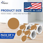 Perco Kraft Brown Perforated Round Circle Dot Sticker 3-Inch Labels — 3 Rolls, 1,500 Stickers - Natural Rustic Labels for Handmade Products, Thank You Stickers & Packaging - Made in USA - Image 2