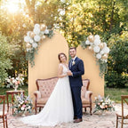 2 Set Wedding Arch Cover, Champagne Ripple & Solid Stretchy Backdrop Cover - Image 4
