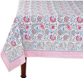 Ridhi Pigeon Blue Hand Block Print Cotton Rectangle Tablecloth 118 x 70 inch-Reusable Table Cover Decorative Everyday Use for Dining Room, Farmhouse, Thanksgiving, Christmas Wedding, Fall by Ridhi