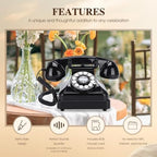Audio Guest Book Wedding Phone,Audio GuestBook,Phone GuestBook,Bridal Shower Party Gifts, Vintage Guest Book Telephone Record Customized Voice Message for Your Wedding Party (Retro Black) - Image 2