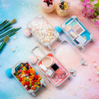 VioraWhite 40 Pcs Mini Suitcase Empty Box and Plush Ball Set, Pink, Blue - Image 5