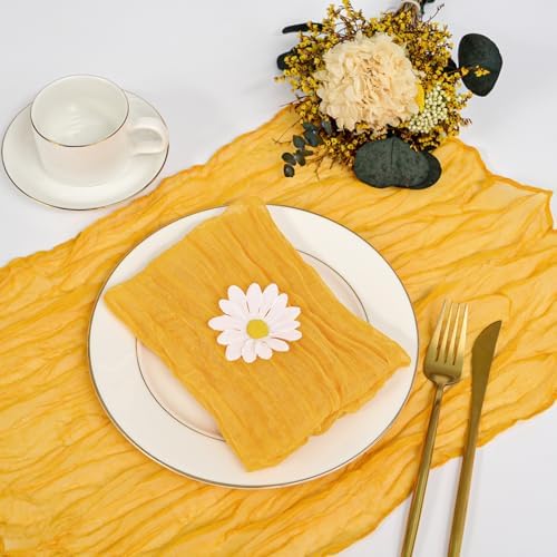 fani 60 Pack Gauze Cheesecloth Napkins, 20 x 20 in, Mustard - Image 3
