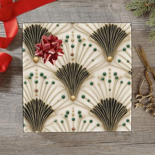 pnyoin Merry Christmas Wrapping Paper Roll,Elegant Fan Art Gift Wrap Perfect for Xmas,Birthday,Weddings, Brides, Holidays, Baby Showers，58 x 23 inches,4 Roll - Image 4
