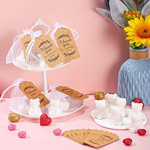 Geosar 50 Pack Wedding Gifts Bear Baby Shower Favors Bulk Bear Soap Gift Thank You Cards and Packaging Bags Birthday Party Favors for Guests Adults - Image 4