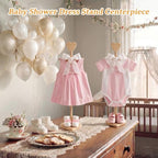 Fuutreo 2 Packs Baby Clothes Display Stands Heart-topped, Wood Color - Image 3