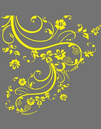 Yellow Swirl Flower Floral Decal Design. (100in X 29in) #262A by Stickerbrand