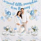 Little Pumpkin Baby Shower Decorations Party Supplies Blue - Image 3