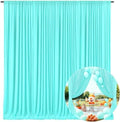 10 x 10 Feet Blue-Green Backdrop Curtain for Partie, Background Curtains for Photoshoot, Birthday, Wedding, Halloween, Thanksgiving, Christmas Day, New Year Party Decorations 5Ft x 10Ft, 2 Panels by ZEBMOON