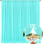 10 x 10 Feet Blue-Green Backdrop Curtain for Partie, Background Curtains for Photoshoot, Birthday, Wedding, Halloween, Thanksgiving, Christmas Day, New Year Party Decorations 5Ft x 10Ft, 2 Panels by ZEBMOON