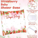 Strawberry Baby Shower Diaper Game Set Baby Shower Favor 1 Sweet Berry Games Board Diapers 10 Red Plastic Balls 1 Strawberry Game Instruction Sign for Berry Gender Reveal Games Decoration - Image 3