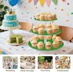 J JOYSAY Green Print Acrylic Cupcake Stand 3 Tier Dessert Table Display Set Clear Cake Stands for Party Wedding Baby Shower Decorations Easy Assembly Donut Tower - Image 7