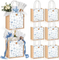 Abbylike 8 Pcs Ocean Seashell Beach Gift Bag Burlap Sea Shell Starfish Bow Party Favor Bags Coastal Reusable Canvas Goodie Candy Tote with Handle for Summer Wedding Sea Baby Shower Birthday Decor by Abbylike