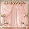 16x10FT Pale Pink Backdrop Curtains for Wedding Parties, Wrinkle Free Polyester Photography Backdrop Drapes for Wedding Baby Shower Birthday Parties Stage Background Stand Decorations 4x10ft,4 Panels by Partisky