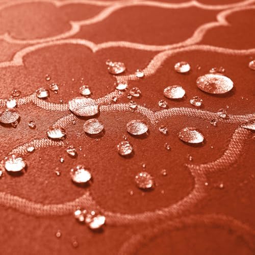 SASTYBALE Rectangle Jacquard Tablecloth, Rust Red/Burnt Orange, 60"x102" - Image 7