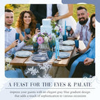 336 Pcs Dusty Blue Gradient Disposable Dinnerware Sets for 48 Guests, Blue Party Supplies Include Paper Plates, Cups, Napkins and Plastic Cutlery for Wedding, Birthday, Baby Shower Party - Image 5