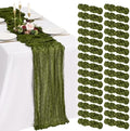 30 Pack Cheesecloth Table Runner 10FT Olive Green Table Runner Boho Gauze Cheese Cloth Table Runners Long Rustic Sheer Table Decorations for Wedding Party Baby Bridal Shower Birthday Holiday Home by Showgeous