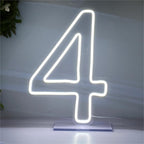 LED Neon Signs Number 4 Birthdays Decor Neon Lights Party USB Plus Battery Case Light up your baby's birthday with our Neon Number Four Sign (Number 4) by NUOSHANZS
