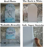 Baby Boy Elephant Arched Backdrop Cover for Birthday Party Baby Shower Decoration Double-Sided Arched Frame Stand Fabric Covers Dessert Table Decor - Image 3