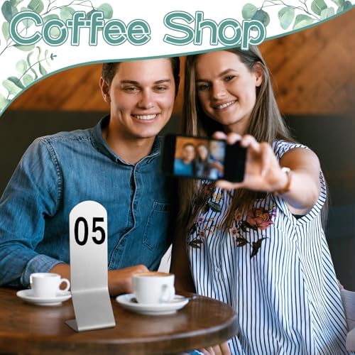 Honeydak 1-15 Table Numbers Sliver Z Stand, Double Sided Steel Stands - Image 4