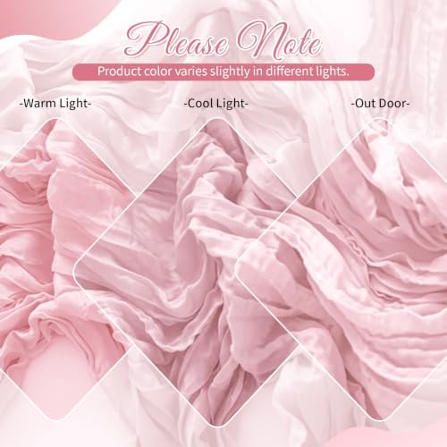 Light Pink Boho Cheesecloth Table Runner 12 Pack 17x108 Inch Sheer Gauze - Image 5