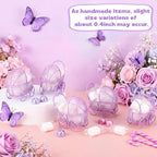 Threehoney 24 Pcs Baby Shower Mini Carriage Decoration Metal Wired Fillable Candy Stroller Baby Shower Table Centerpiece for Guest Gender Reveal Wedding Party Favor Gift (Purple) - Image 4