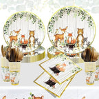 MEGA 257 Pc Woodland Baby Shower Decorations Boy & Girl Kit, Forest Animal Theme, Gender Neutral Baby Shower Decor, BABY boxes, Backdrop, Banner, Balloon Garland, Tablecloth, Plates Cups -20 Guests - Image 4