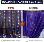 10x10FT Navy Blue Wrinkle Free Backdrop Curtains with Lights String for Parties - Photo Curtain Backdrop with Lights for Wedding Decorations, Bridal Baby Shower Birthday Party Photography Background - Image 6