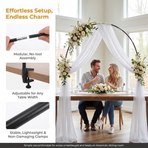 Operitacx 1 Set Balloon Arch Stand, Over The Table Rod Stand with Clamps, Adjustable Plastic Black Table Arch Hanging for Wedding Birthday Party Anniversary - Image 3