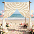 Beige Backdrop Curtains 10ftx8ft Wedding Polyester Photo Drapes by SoarDream